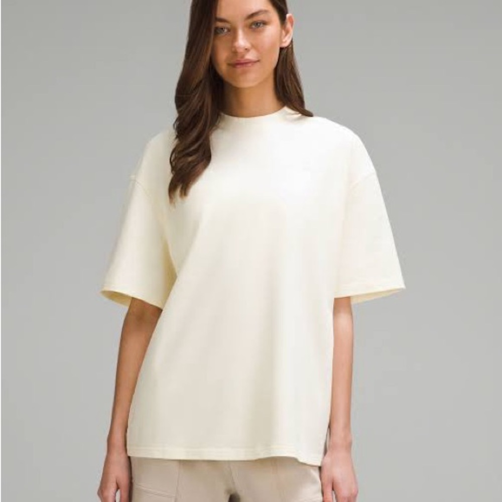 Lululemon Sundance brushed heavyweight cotton t shirt size small butter yellow - Picture 1 of 2